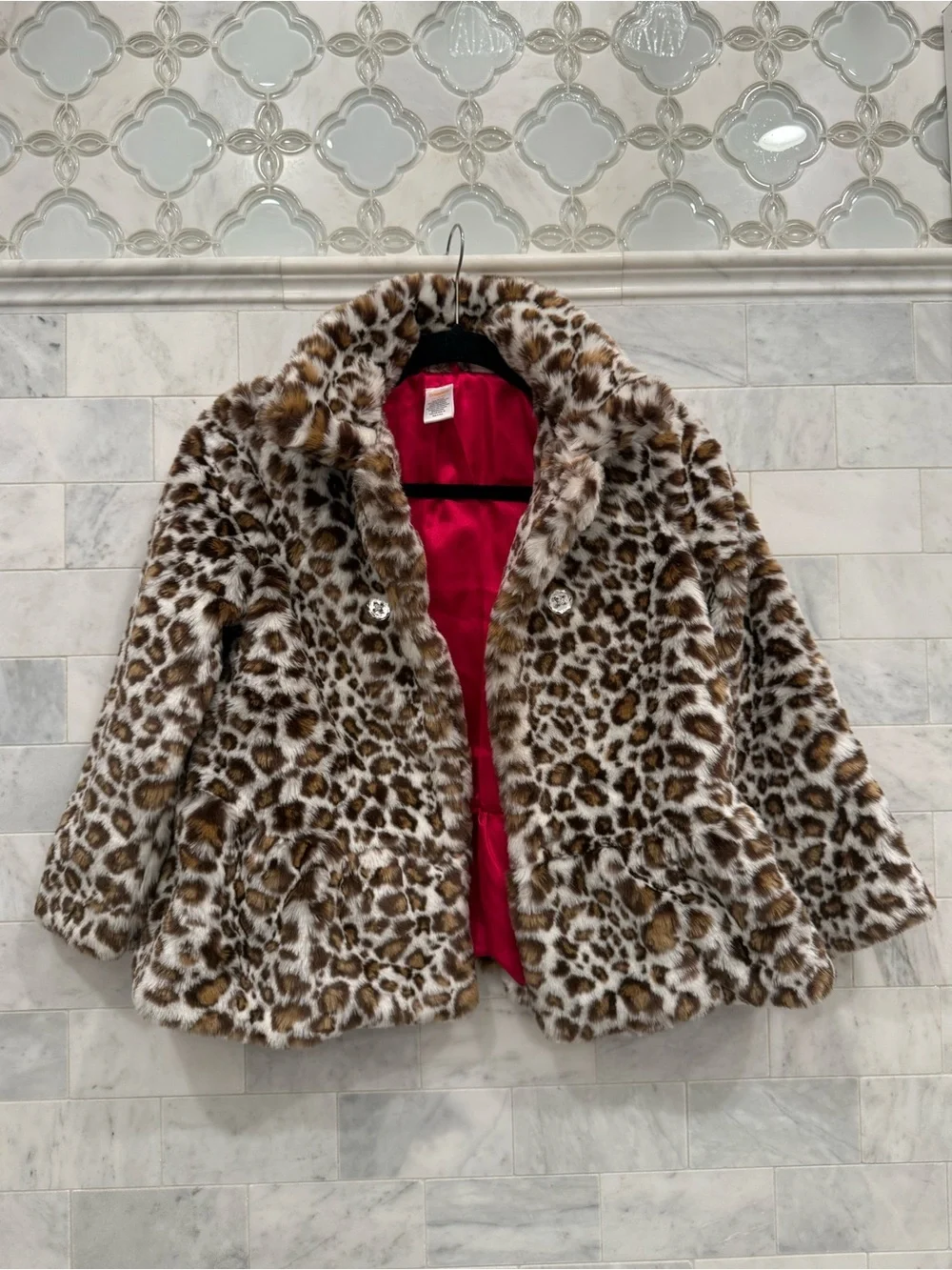 Gymboree faux fur leopard coat